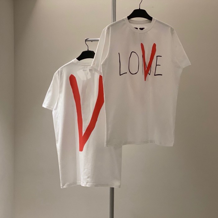 [50% Off]1:1quality version Valentine's Day V logo short sleeves 18317795
