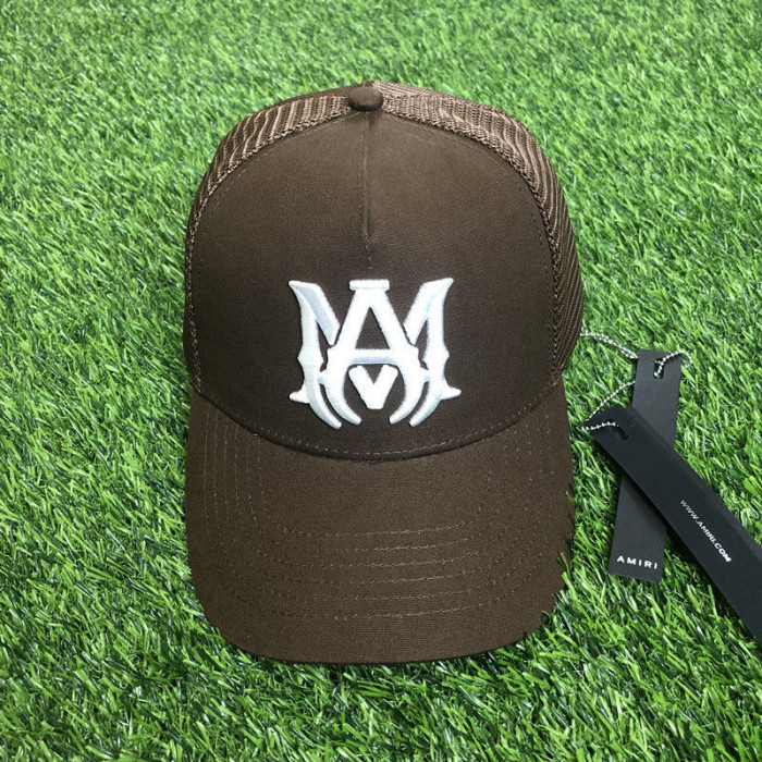 [50% Off] AM Embroidered lettered mesh hat- 18070575