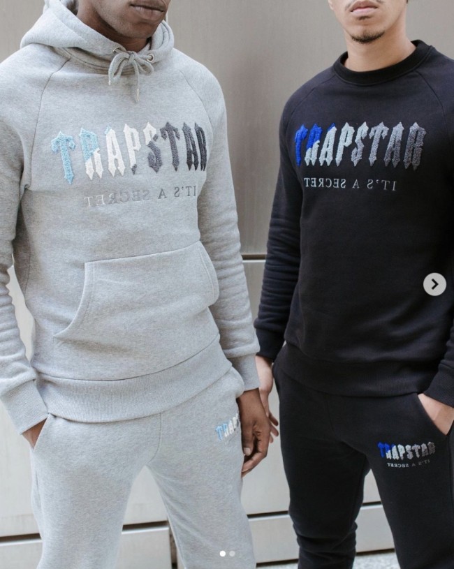 Towel Embroidered Blue White Gray Hoodie 2 colors