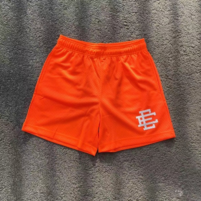 1:1 quality version Eric Emanuel white logo mesh shorts