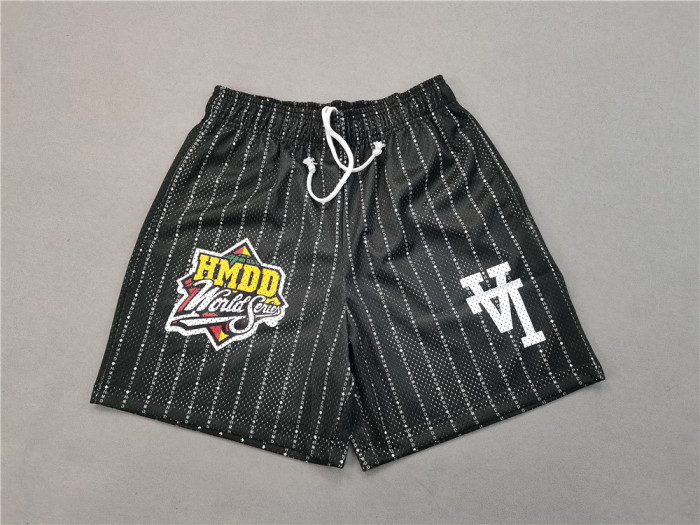 HMDD LA letters stripe mesh shorts