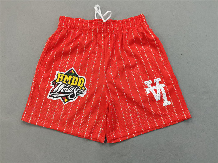HMDD LA letters stripe mesh shorts