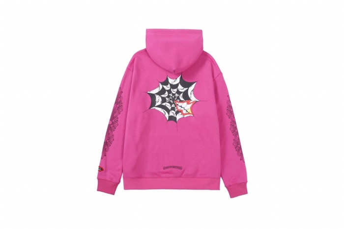 Black and white cobweb hoodie purple