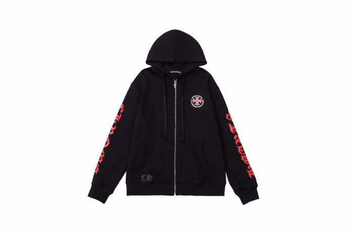 Red Cross zipper hoodie