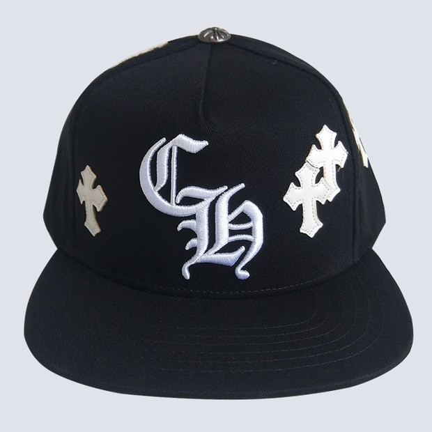 embroidered logo flat brim cap