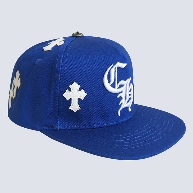embroidered logo flat brim cap