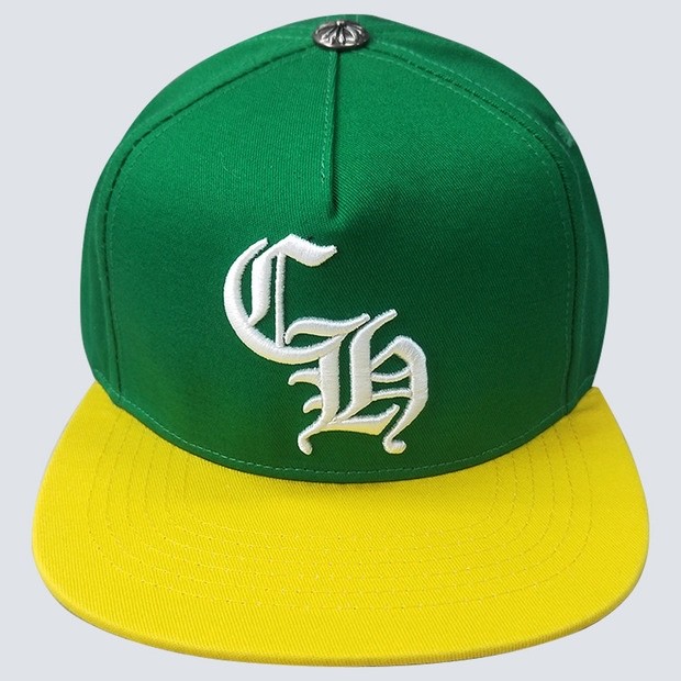 embroidered logo flat brim cap