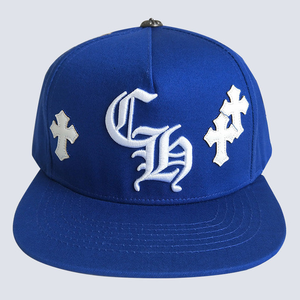 embroidered logo flat brim cap