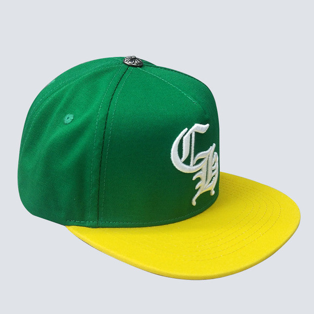 embroidered logo flat brim cap