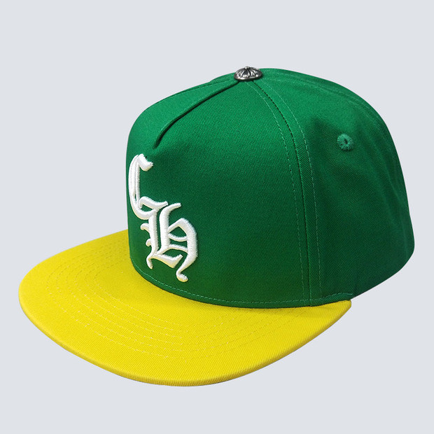 embroidered logo flat brim cap