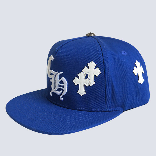 embroidered logo flat brim cap