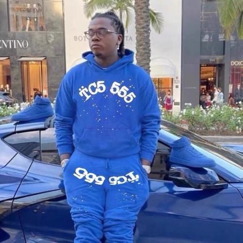 [buy more save more] Young Thug Sp5der-White number blue hoodie