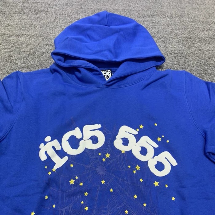 [buy more save more] Young Thug Sp5der-White number blue hoodie
