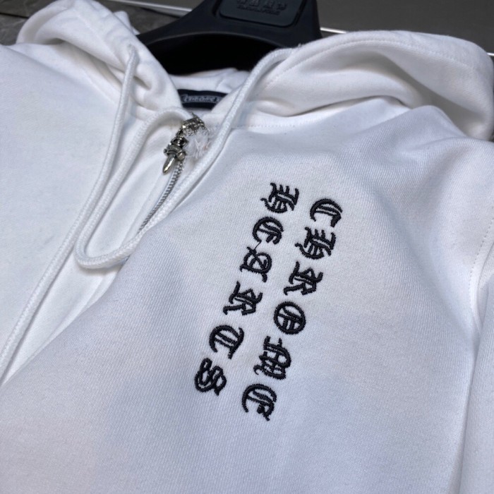 colorful leather cross logo sleeve hoodie black & white