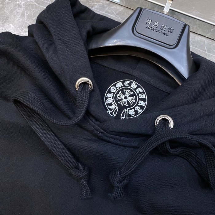 red embroidered logo hoodie