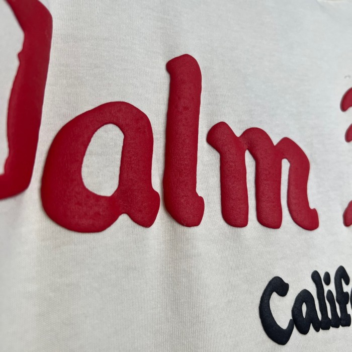 Foamed red big letter short sleeve