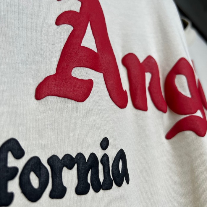Foamed red big letter short sleeve