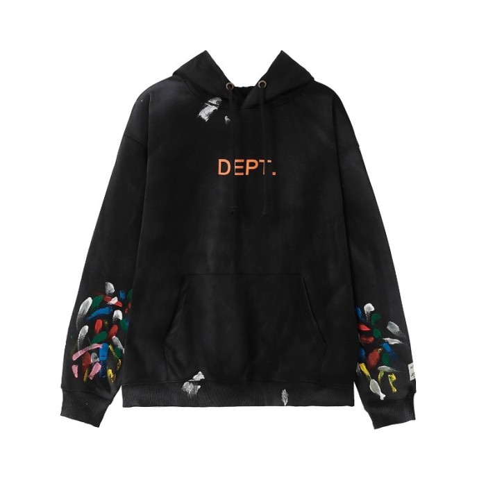 Orange monogrammed graffiti wash hoodie-