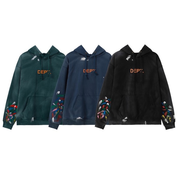 Orange monogrammed graffiti wash hoodie-