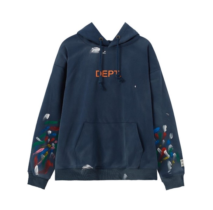 Orange monogrammed graffiti wash hoodie-
