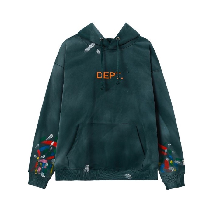 Orange monogrammed graffiti wash hoodie-