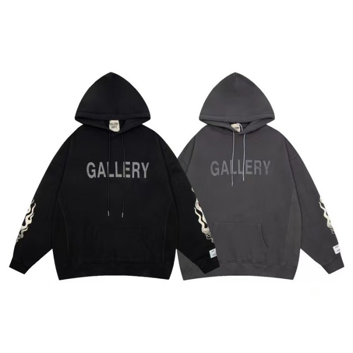 1:1 quality version Cuff Flame Print Heavy Duty Sweatshirt-