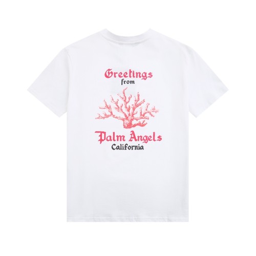 Red coral print short sleeves on the back-