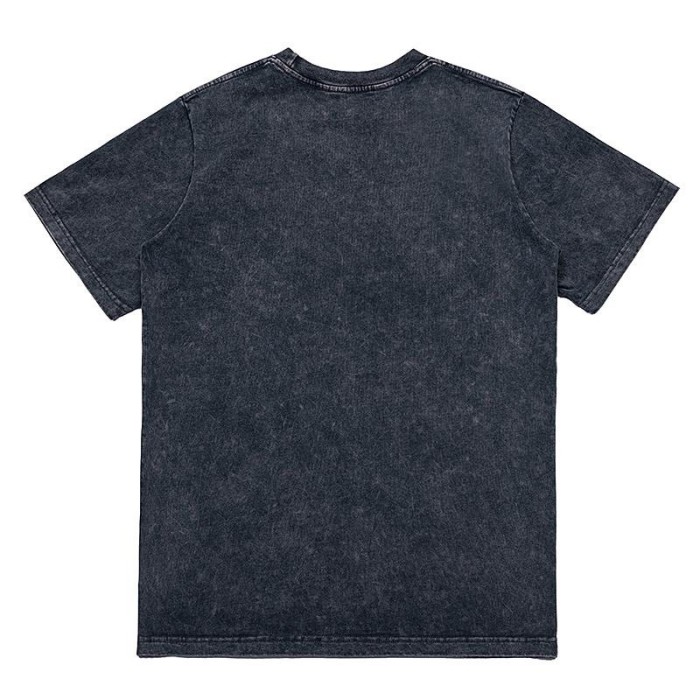 [buy more save more ]Big Coconut Print Washed Short Sleeves Grey and Black-