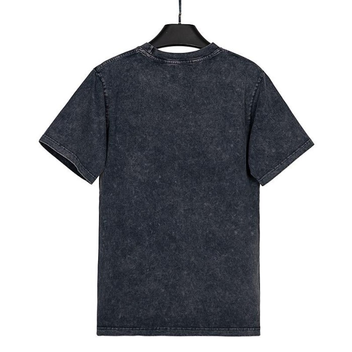 [buy more save more ]Big Coconut Print Washed Short Sleeves Grey and Black-