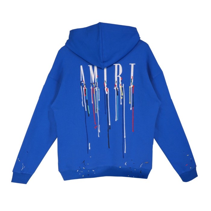 [buy more save more] Embroidery dripping letter hoodie black blue-