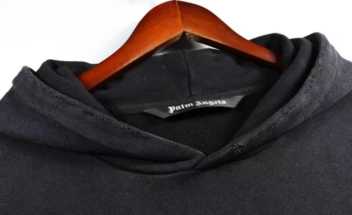 Embroidered Letters Flame Print Washed Hoodie