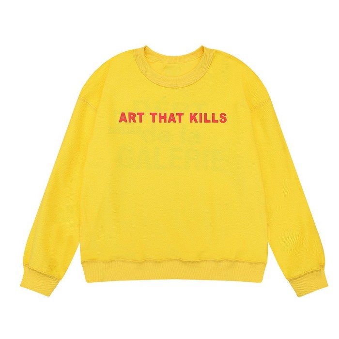 Double-sided letter round neck pullover 2 colors