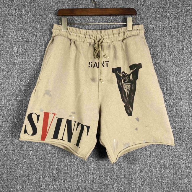 1:1 quality version Jesus big V washed shorts 2 colors