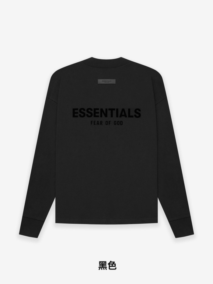 [Big & Tall for weights up to 220 lbs]1:1 quality version Black Flocking Letter Print long-sleeve T-shirt
