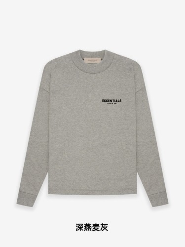 1:1 quality version Black Flocking Letter Print long-sleeve T-shirt