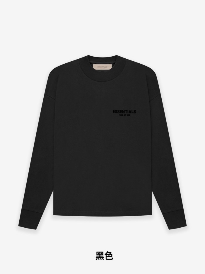 [Big & Tall for weights up to 220 lbs]1:1 quality version Black Flocking Letter Print long-sleeve T-shirt