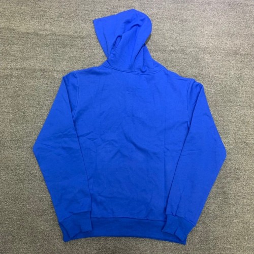 Young Thug Sp5der-White foamed letter blue hoodie
