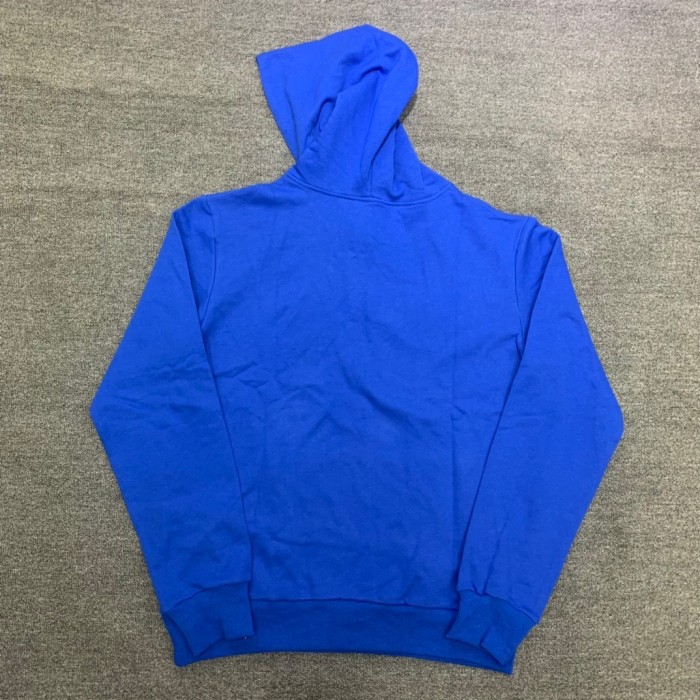 Young Thug Sp5der-White foamed letter blue hoodie