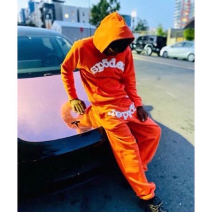 [buy more save more] Young Thug Sp5der White lettered orange pants