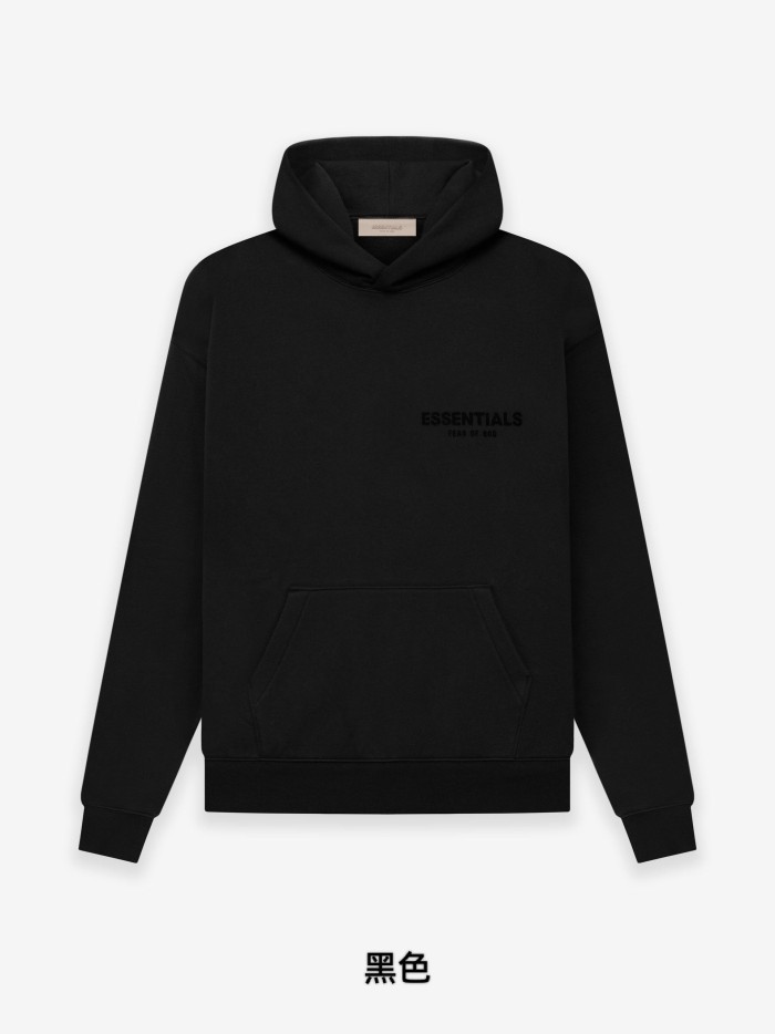 1:1 quality version Black flocking monogrammed hoodie