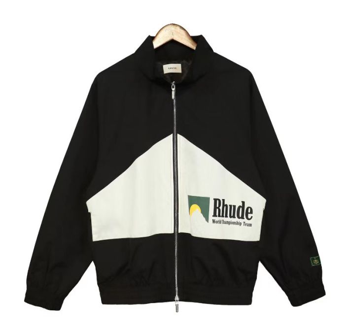 The jacket is called the Sunset Print Patchwork Jacket