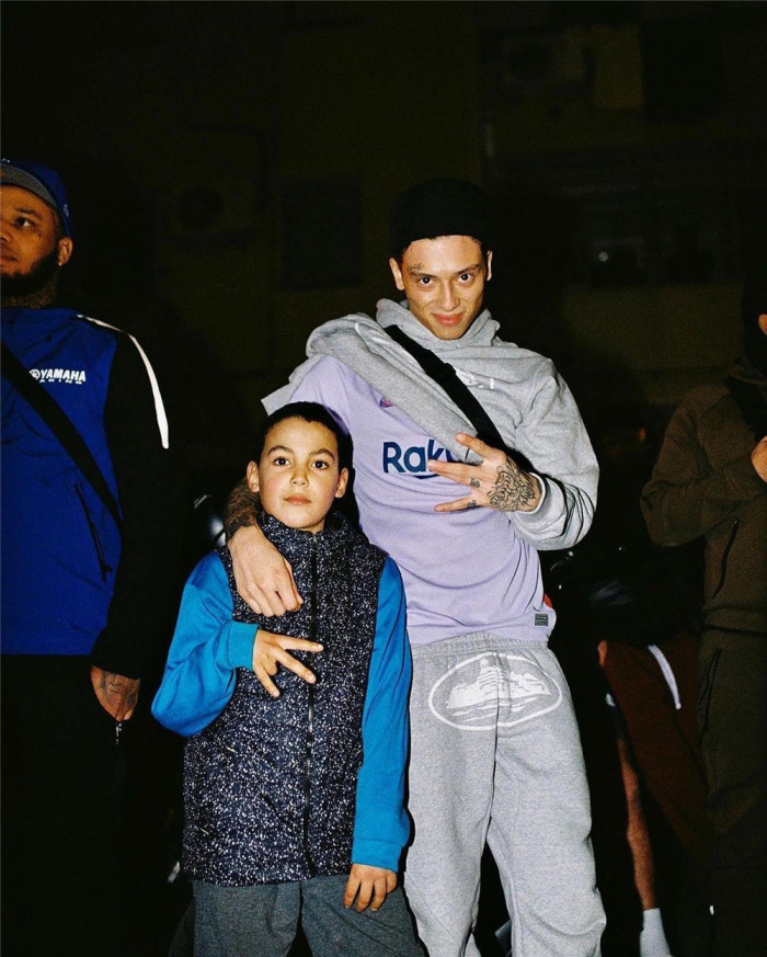1:1 quality version Corteiz logo hoodie & pants black grey