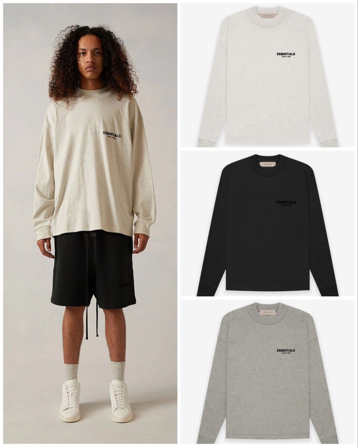 [Big & Tall for weights up to 220 lbs]1:1 quality version Black Flocking Letter Print long-sleeve T-shirt