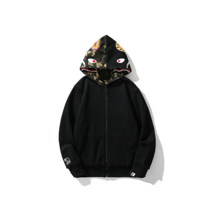 [buy more save more] B@pe OvO big logo camo two-sided shark full zip hoodie 2 colors
