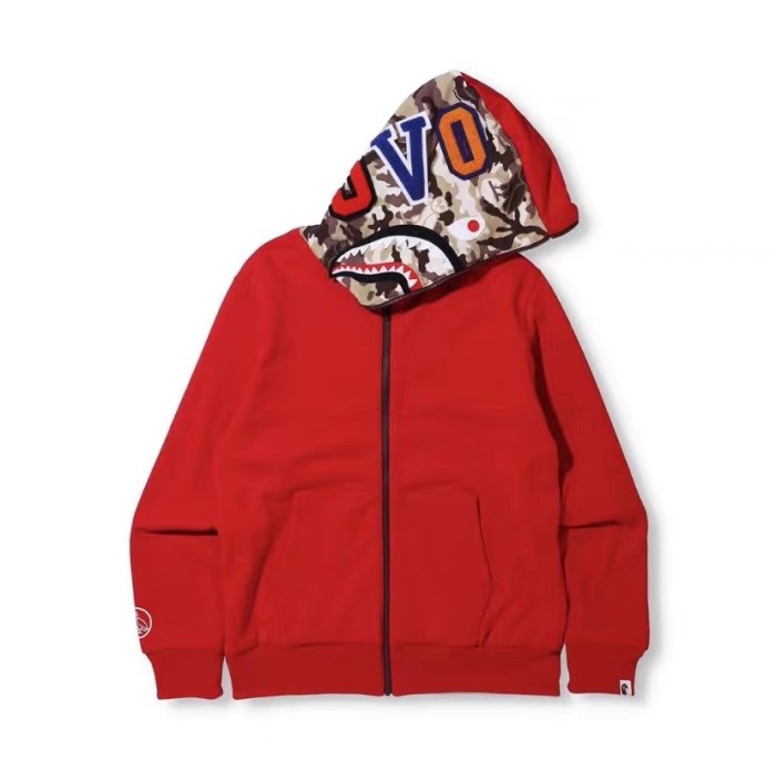 [buy more save more] B@pe OvO big logo camo two-sided shark full zip hoodie 2 colors