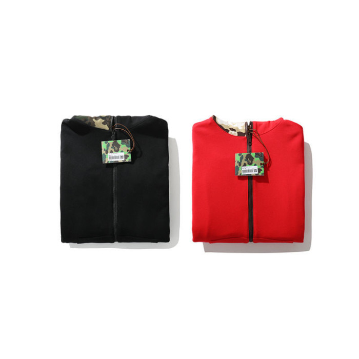 [buy more save more] B@pe OvO big logo camo two-sided shark full zip hoodie 2 colors