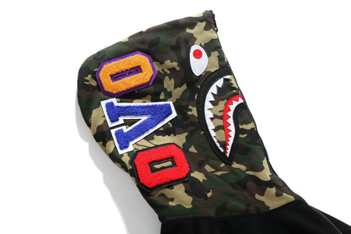 [buy more save more] B@pe OvO big logo camo two-sided shark full zip hoodie 2 colors