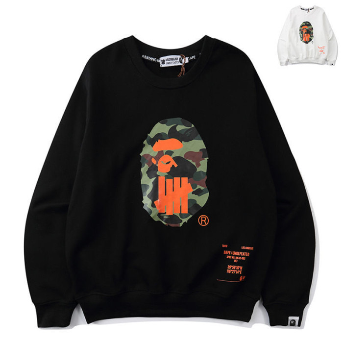 Orange printed ape round neck pullover