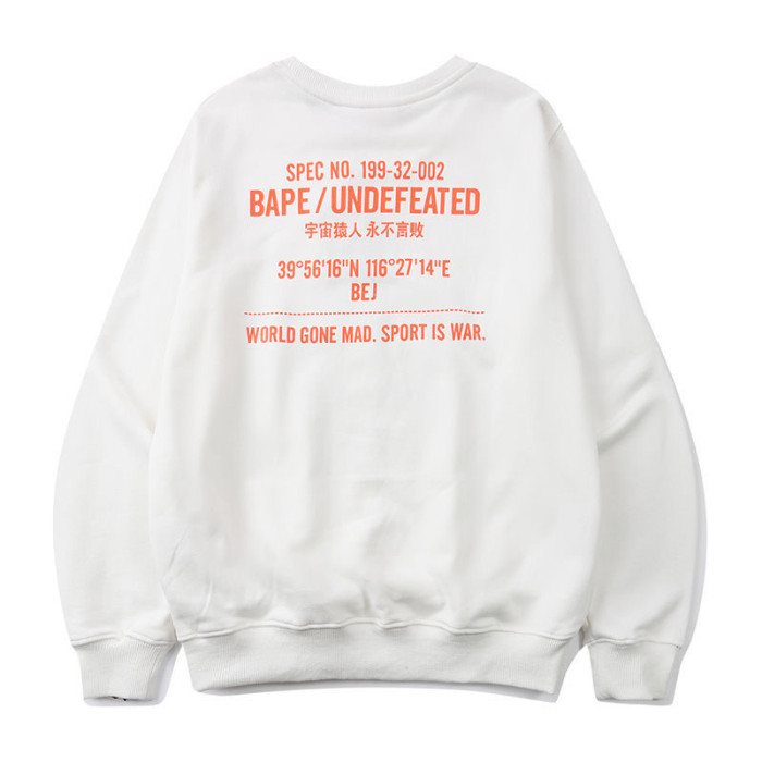 Orange printed ape round neck pullover