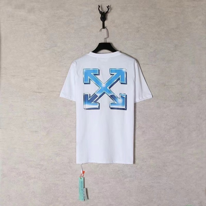 [buy more save more] Blue stereo letter short sleeve